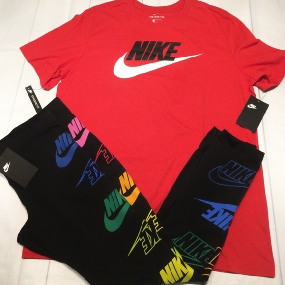 Nike Pants - New Nike swoosh leggings tshirt 2 pc set L outfit